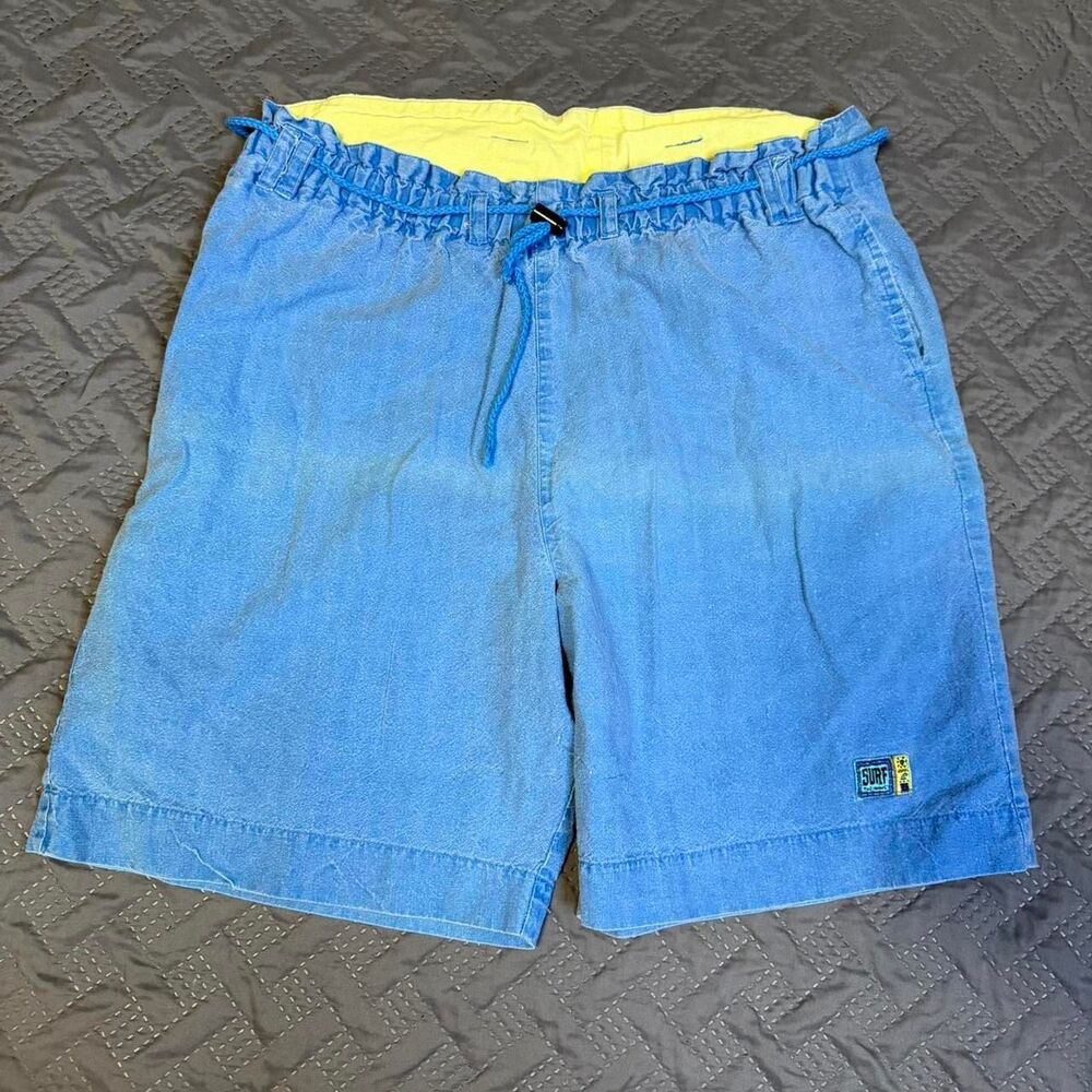Vintage 80s 90s Gitano RARE SURF The Wave Shorts Size Large Summer 45% Cotton